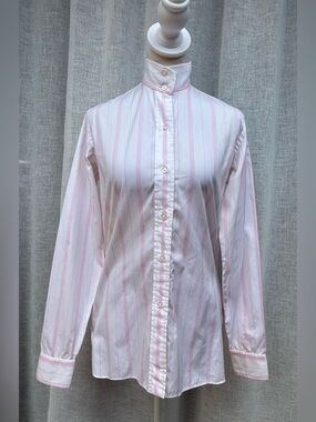 1998 Newell Sea Island Cotton pink stripe white button down shirt